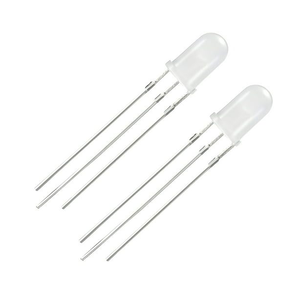 100pcs 3/5mm 3-pin dual bi-color diffused common cathode/ánodo LED diodo ligr WY 